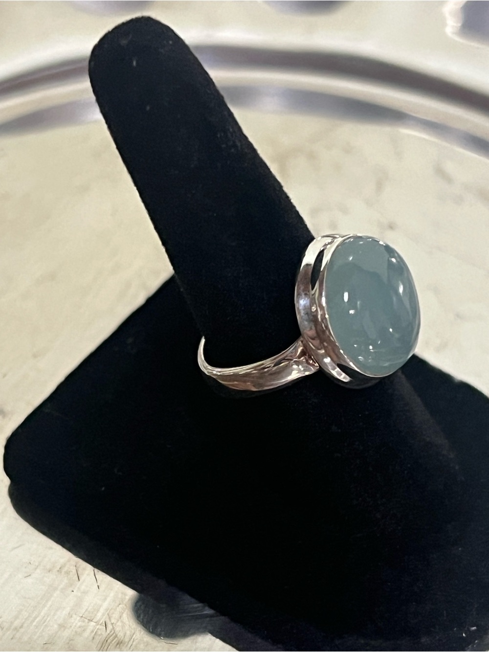 925 Sterling Silver Aquamarine Ring - Picture 3 of 5